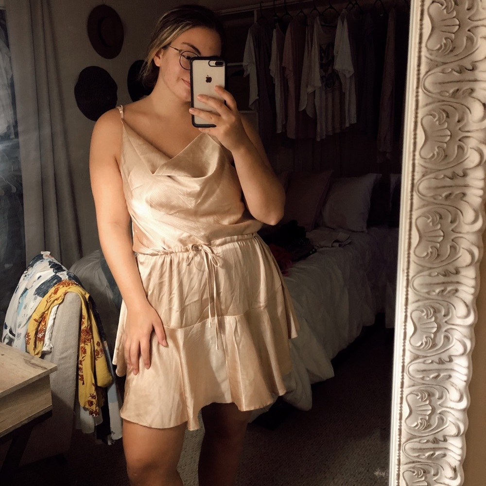 champagne mini dress